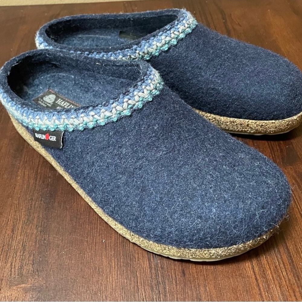 Haflinger Zigzag Clog, Captain’s Blue (navy), size 40 (US women’s 9)